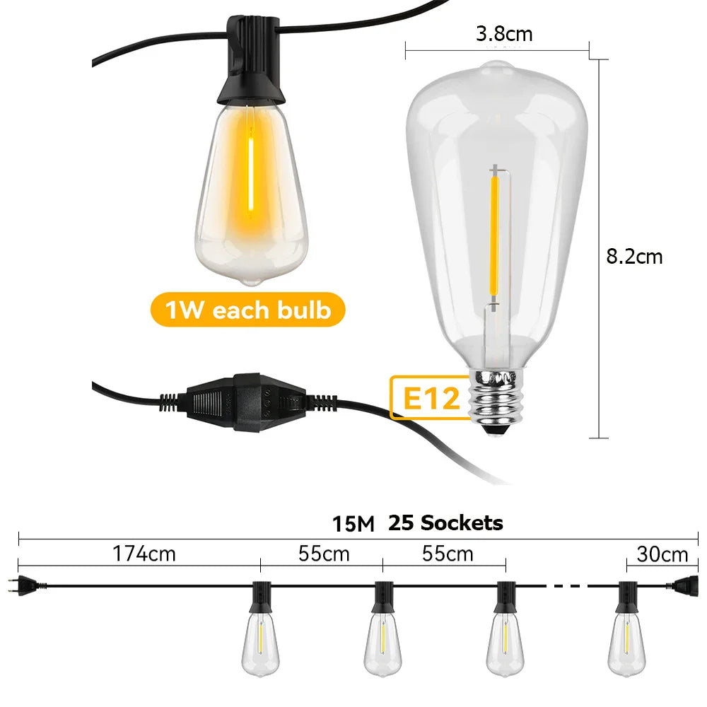 Sandsberg Weather-Resistant LED String Light Kit