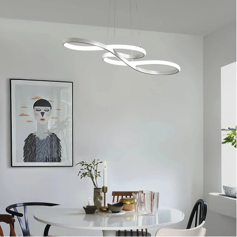 Lampă suspendată modernă de designer, din metal, cu LED și intensitate reglabilă, pentru sufragerie | boxzora