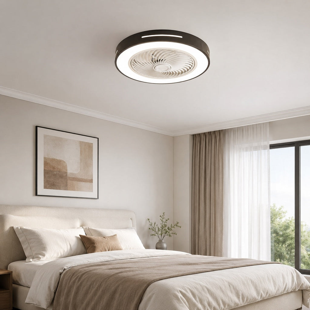 Moderner flügelloser Deckenventilator – Flächenbündige Eisenmontage, 72W LED-Leuchten, verstellbar