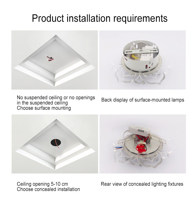 Plafonieră LED din cristal GlowPetal — design modern, structură în formă de floare, consum redus de energie