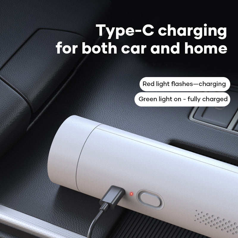 Aspirador de carro sem fios fino V8 Mate — Design compacto de mão, kit de acessórios