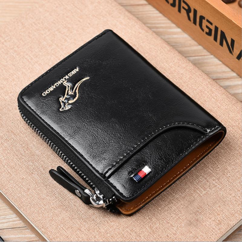 Men's Genuine Leather Wallet — Integrated RFID Blocking Protection