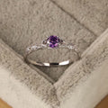 Bague Nova en améthyste et zircon — pierre centrale violette minimaliste