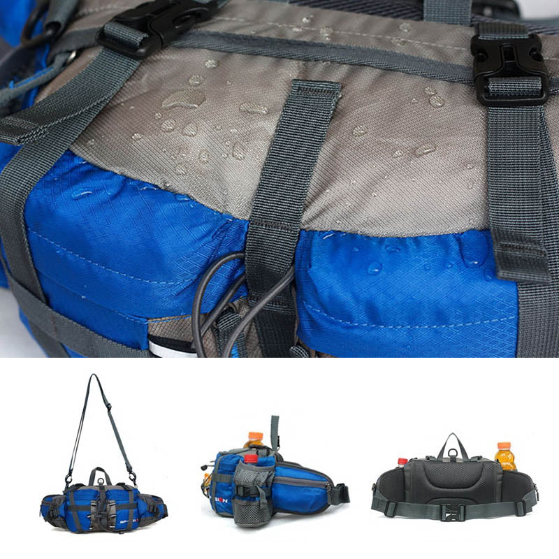 Adjustable Nylon Hiking Waist Pack — 26–50in Strap, Breathable Mesh Pad, 11x5x6in