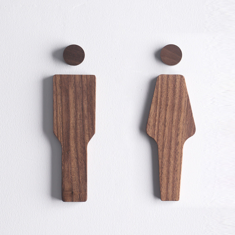 Minimalist Wooden Restroom Plaques