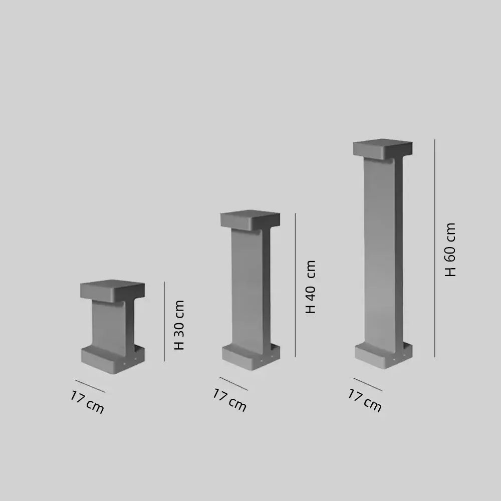 Lampă minimalistă de exterior tip bornă, din metal, pentru grădină, solară | boxzora