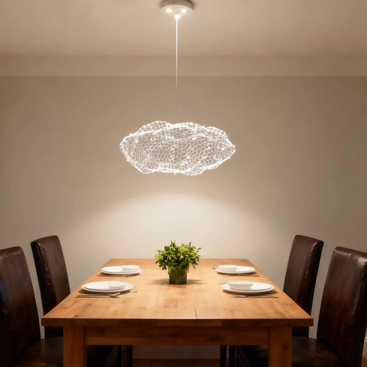 Lámpara colgante moderna de metal estilo nube para comedores, con altura ajustable | boxzora