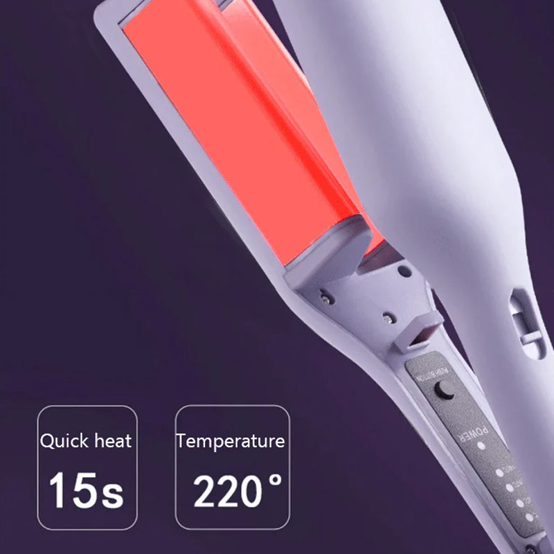 French Egg Curling Iron – Dual Wave Shaper, Anti-Scald Design