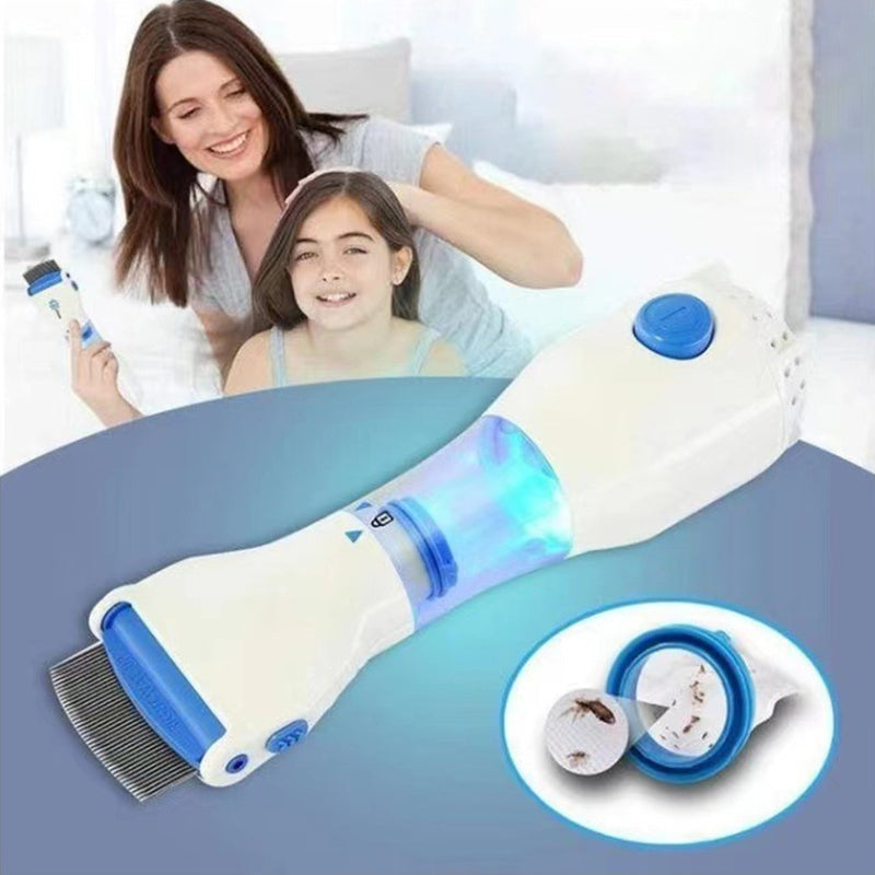 V-Comb-Kopfläusegerät - 3 austauschbare Filter und LED-Erkennung mit blauem Licht