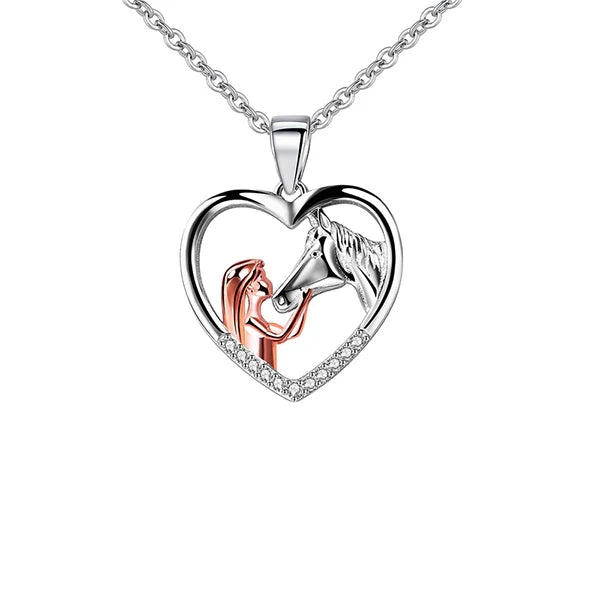 Girl and Horse Pendant Necklace