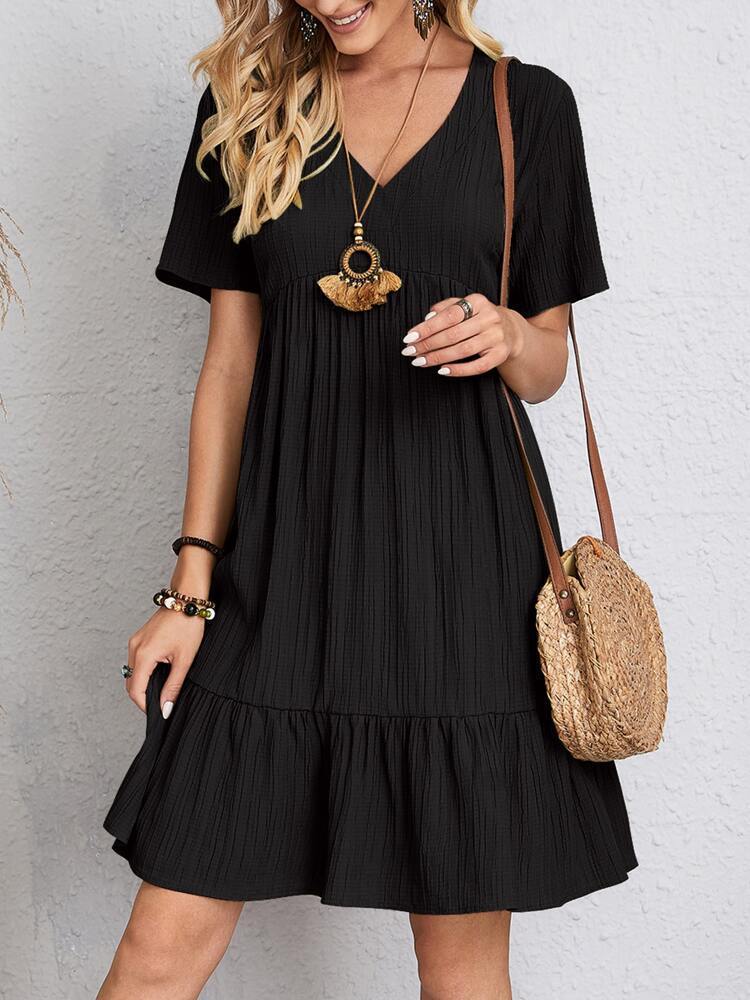 Robe d'été à col V - Légère, Élégante & Ultra-Féminine
