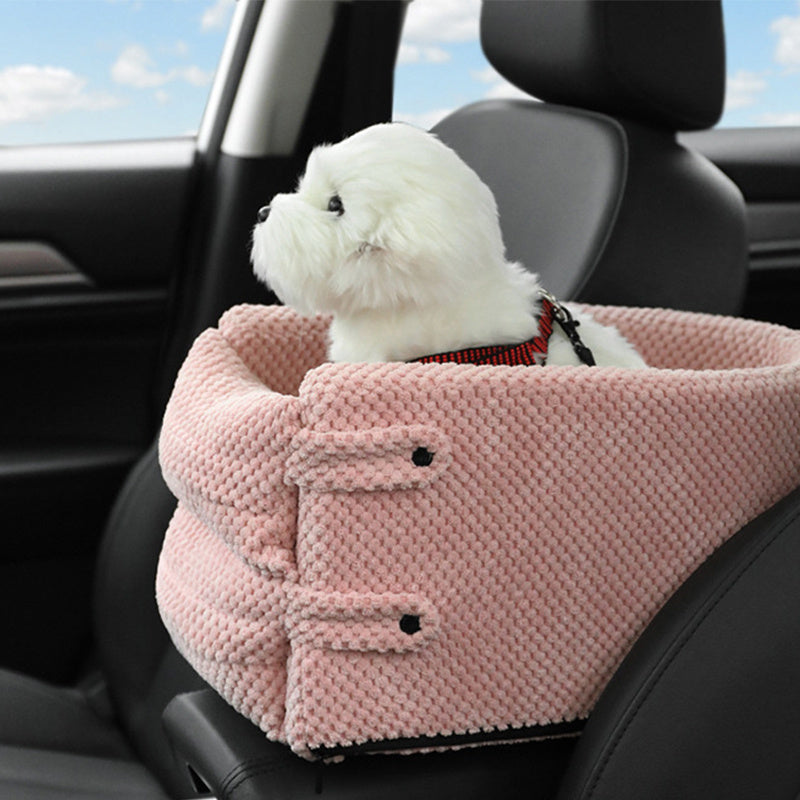 Center Console Dog Car Seat — Bite-Resistant, Machine Washable, Compact Design