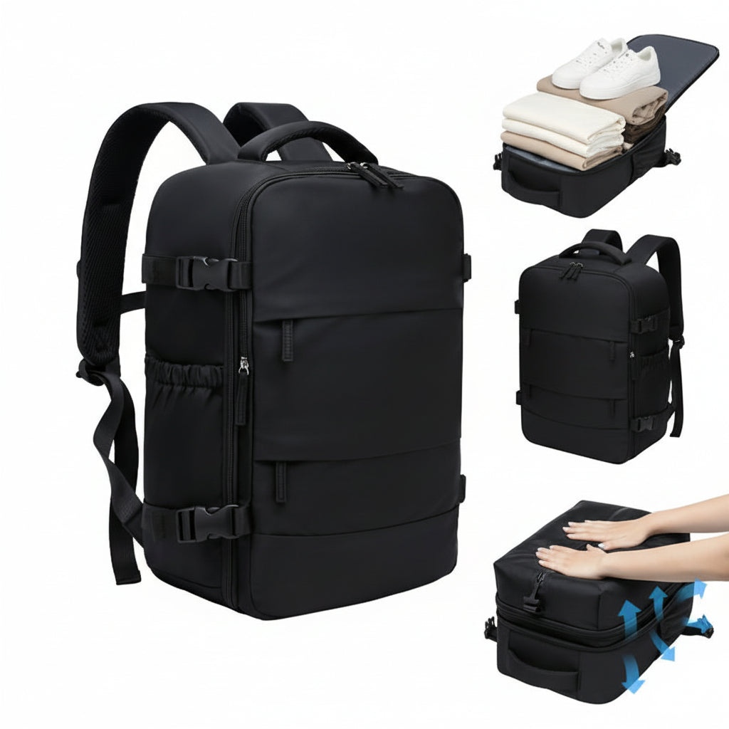 Reiserucksack-Set mit Vakuumkompression – luftdichtes Verschlusssystem, kompakter Allzweckrucksack
