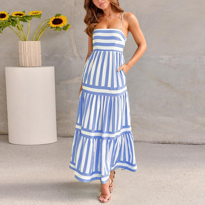 Robe Longue d’Été à Rayures – Élégance Naturelle & Séduction Décontractée