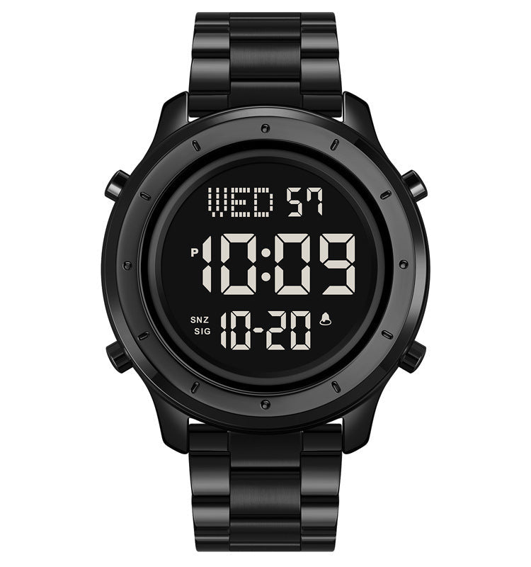 Men's Multifunction Electronic Watch — 47mm Round Dial, 30m Waterproof