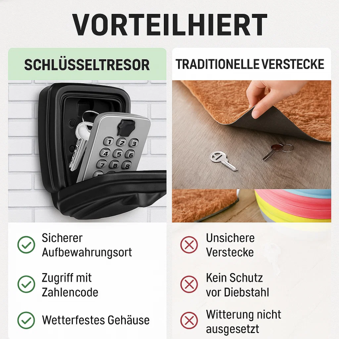 KeyGuard weerbestendige aan de muur bevestigde sleutelkluis – veilige beveiliging voor buiten