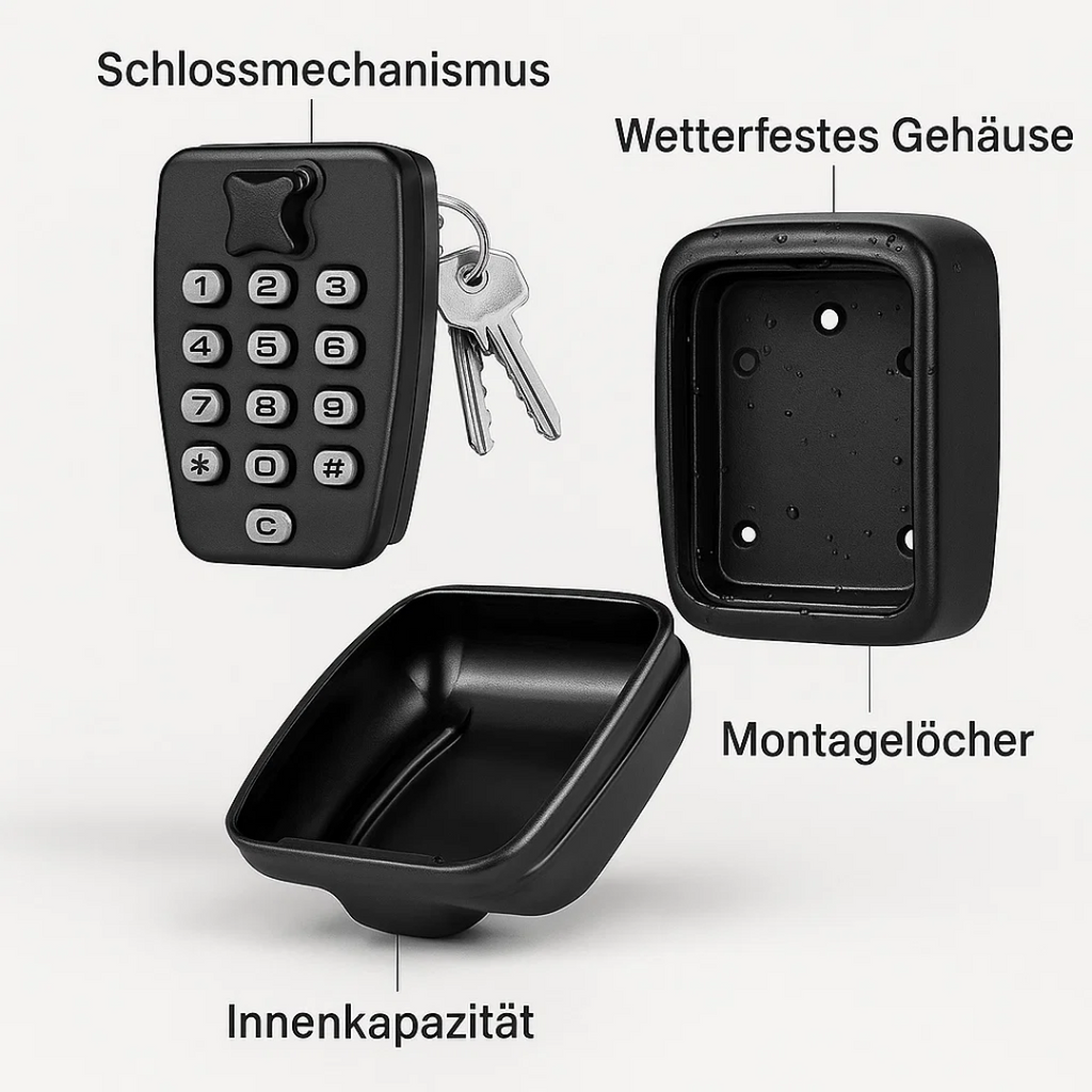 KeyGuard weerbestendige aan de muur bevestigde sleutelkluis – veilige beveiliging voor buiten