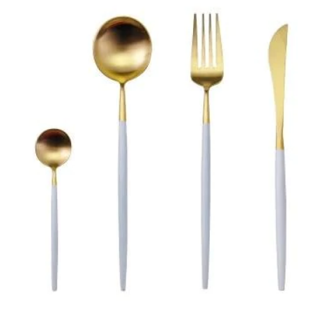 RoyalGlow-bestik i rustfrit stål med 24 dele - luksuriøs guld-sølv-finish