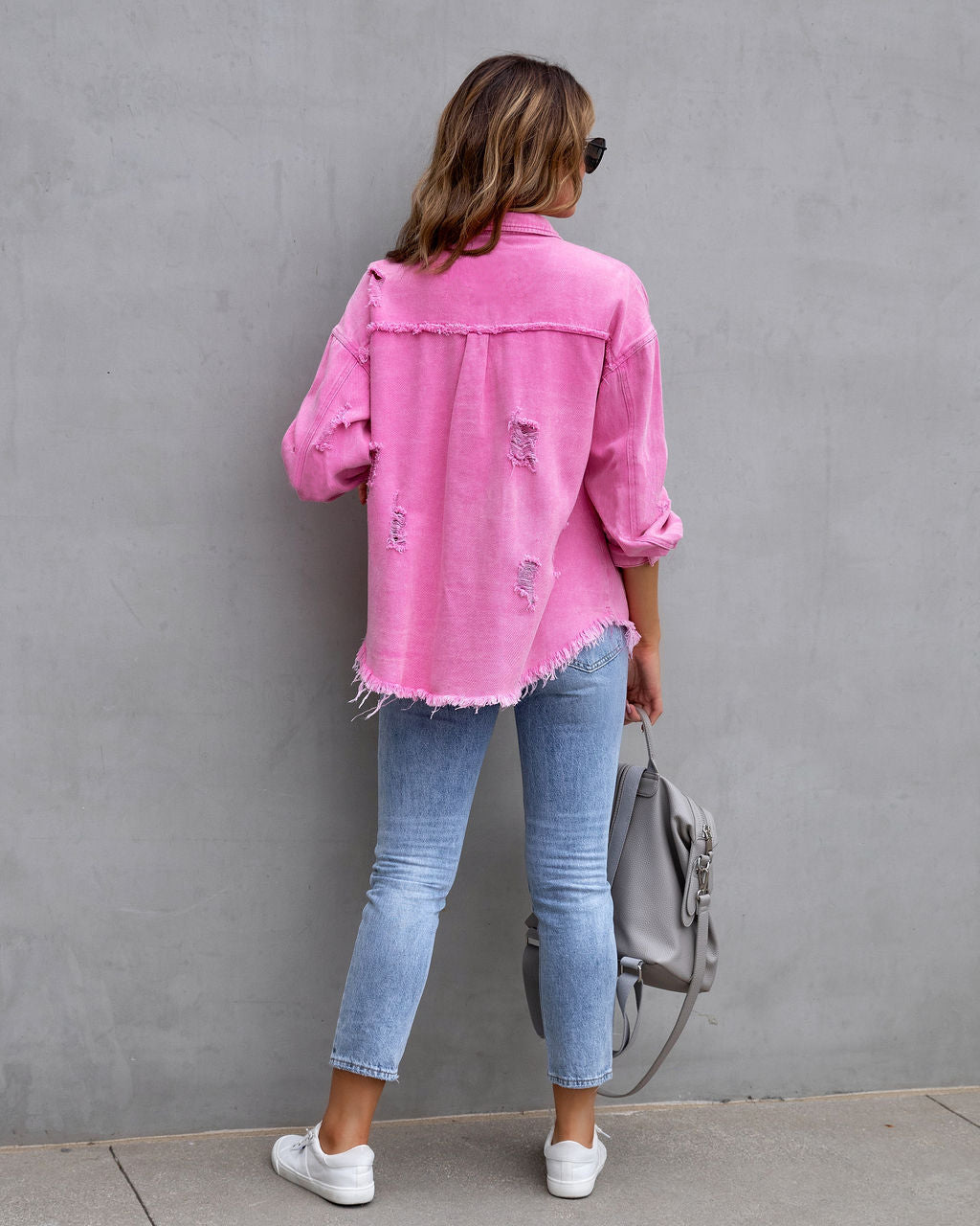 Veste Chemise Denim Déchirée