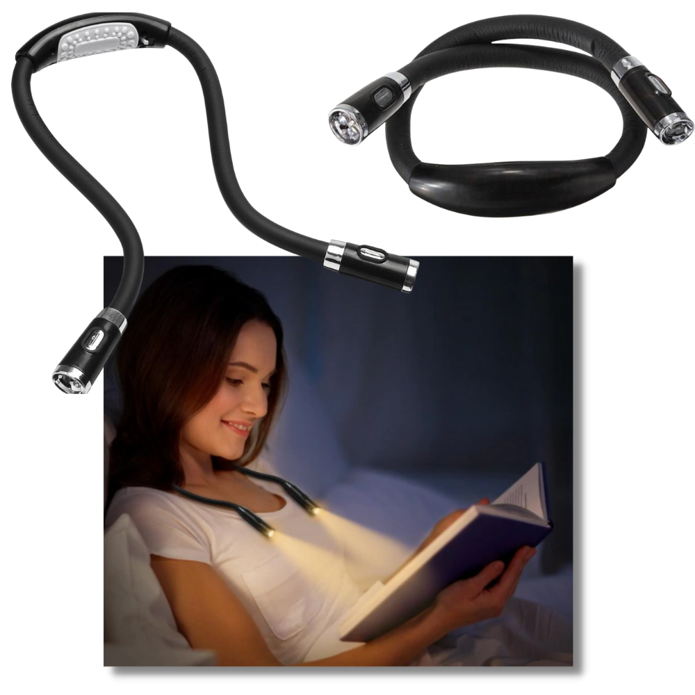 Dual-Arm LED Neck Reading Lamp — Flexible, Multi-Mode, Portable