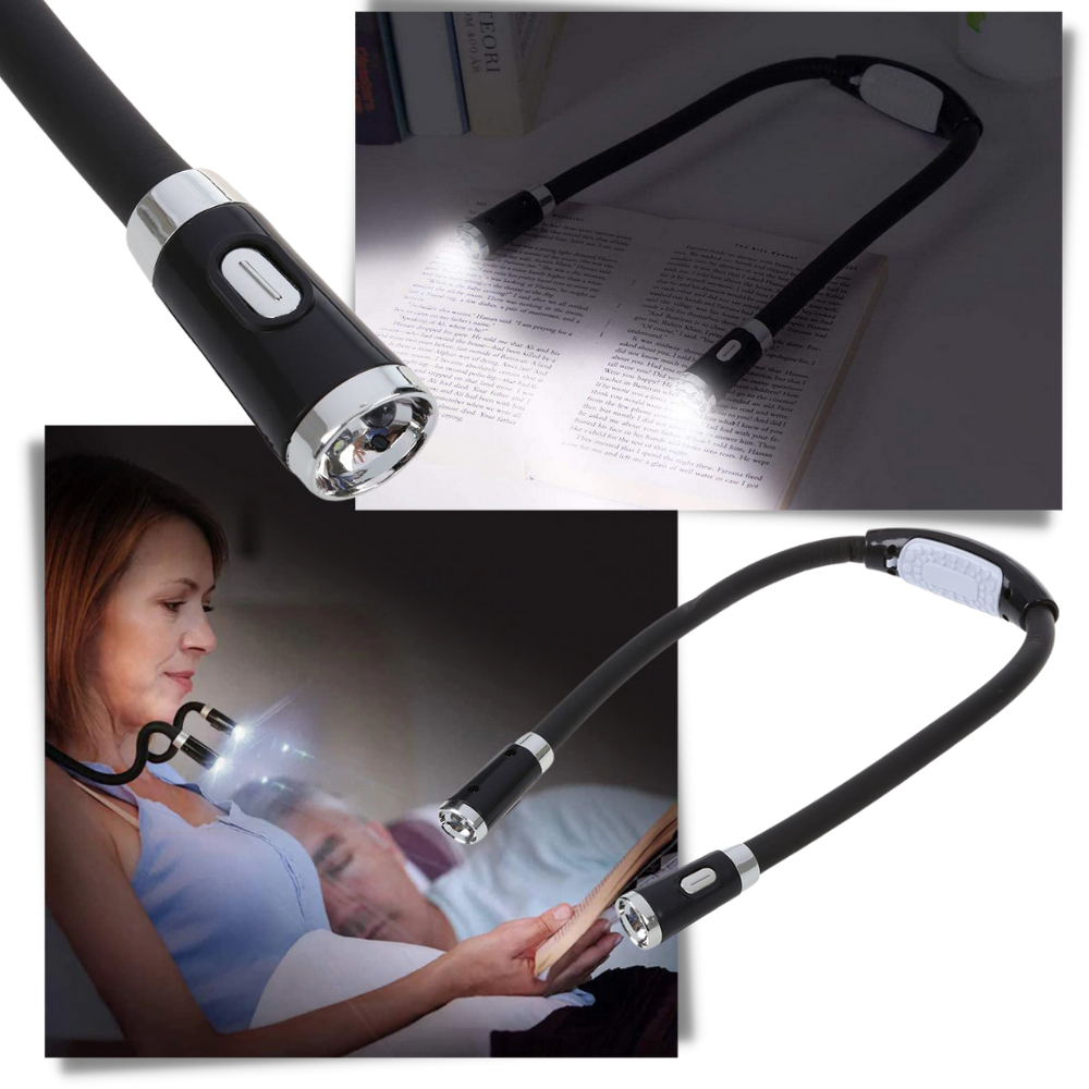 Dual-Arm LED Neck Reading Lamp — Flexible, Multi-Mode, Portable
