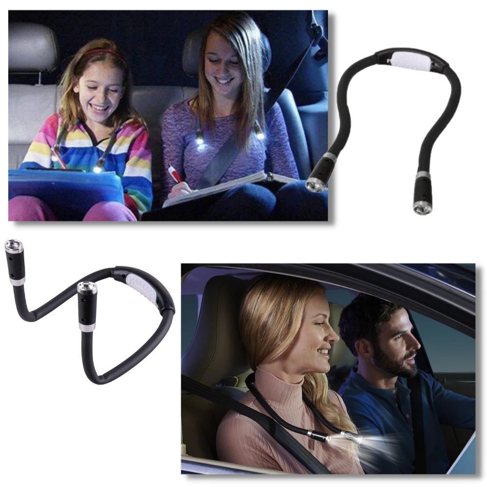 Dual-Arm LED Neck Reading Lamp — Flexible, Multi-Mode, Portable