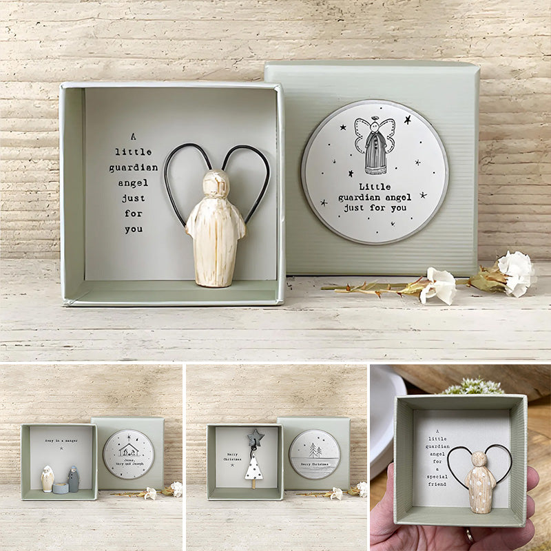 Caixa de oferta Amizade com anjo — Figura decorativa inspiradora para guardar como recordação
