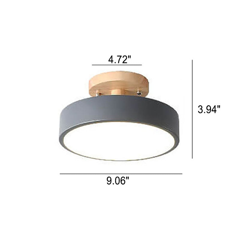 מנורת תקרה LED עגולה - התקנה חצי-צמודה, עיצוב נורדי, תאורה רכה ומפוזרת
