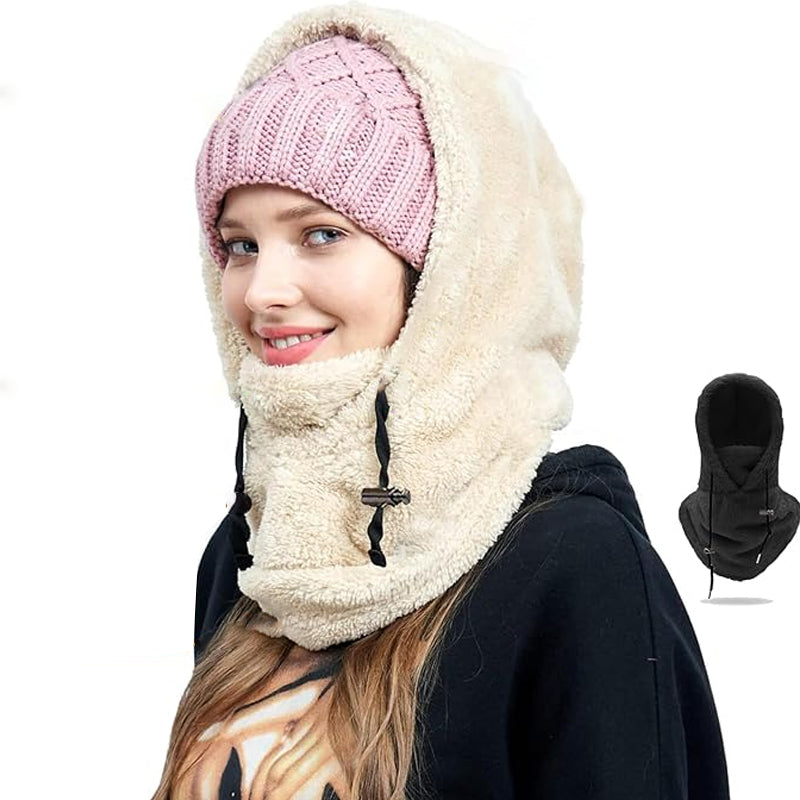 Gorro de inverno 3 em 1 — proteção quente contra o vento, gola e cobertura para o rosto