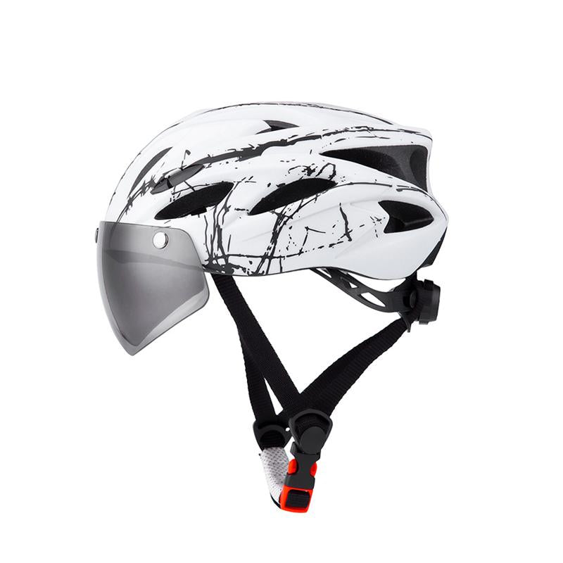 Kask rowerowy – okulary, wizjer, tylne światło LED