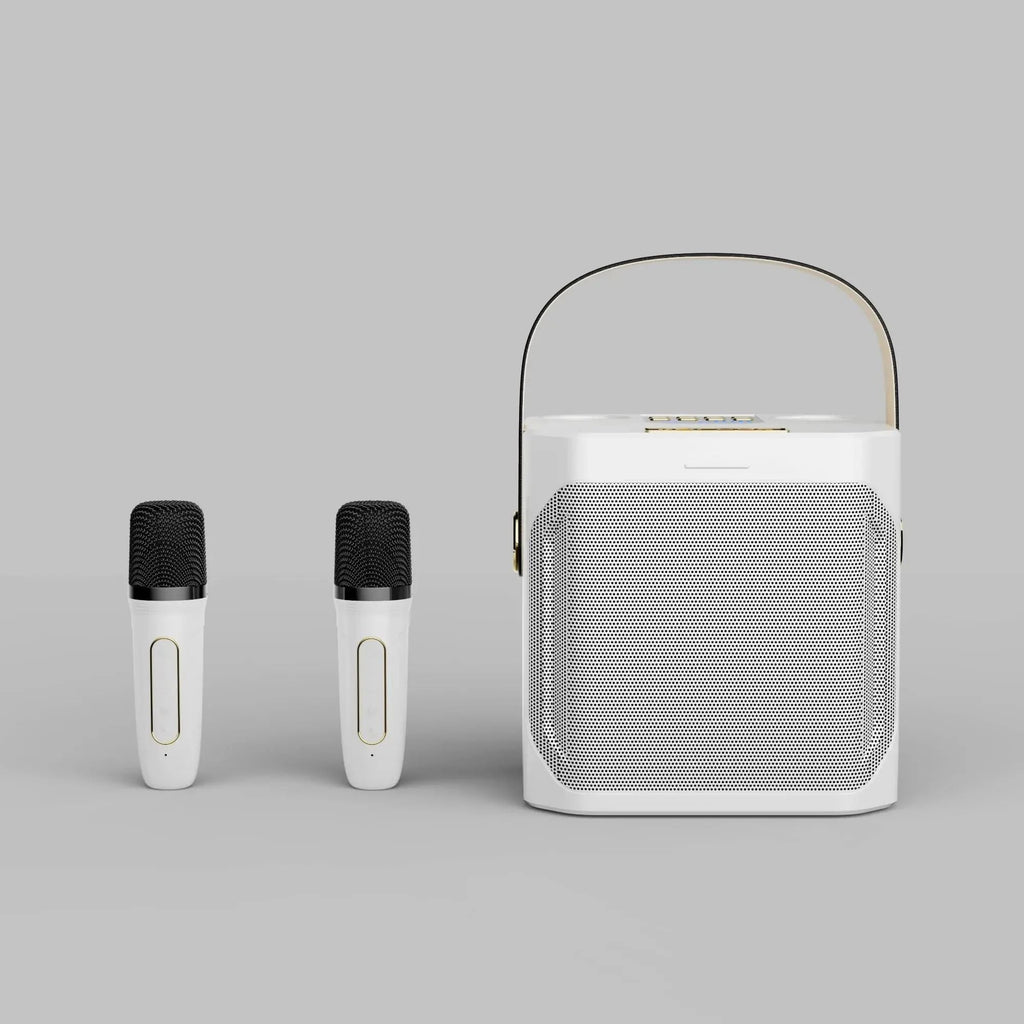 Boxă karaoke Bluetooth – Sunet surround 360°, subwoofer wireless, două microfoane
