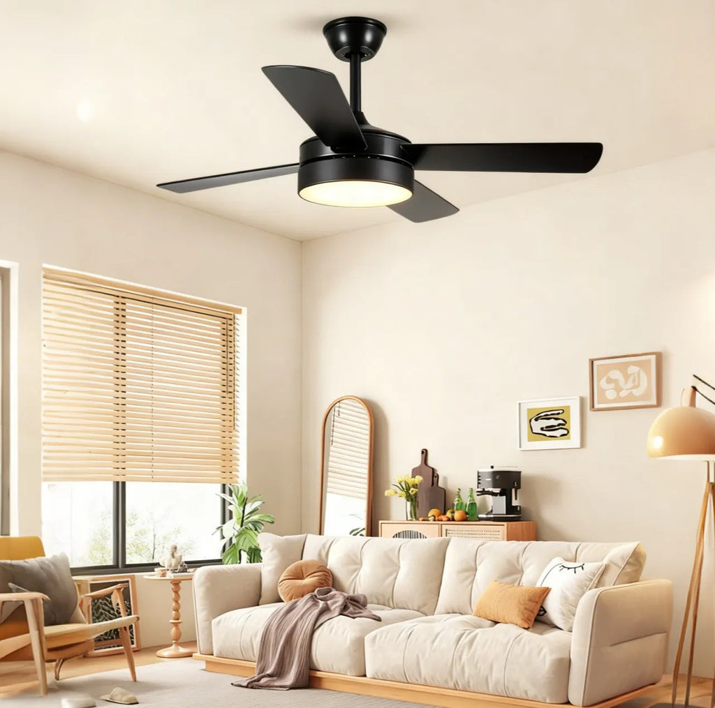 Lámpara de techo moderna con ventilador silencioso de metal para la sala de estar | boxzora
