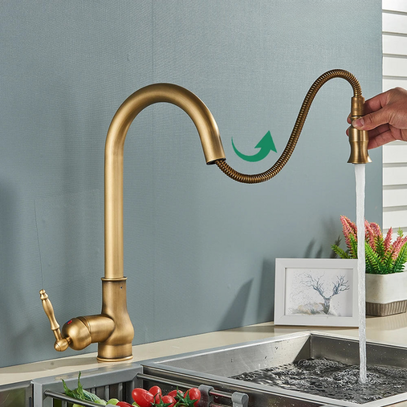 VintageTap Traditional Antique Brass Kitchen Faucet