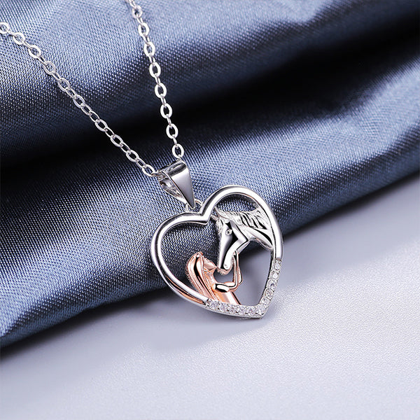 Girl and Horse Pendant Necklace