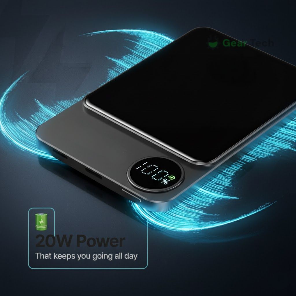Batería externa magnética inalámbrica delgada – Cargador rápido, batería auxiliar de alta capacidad de 5000-10000mAh