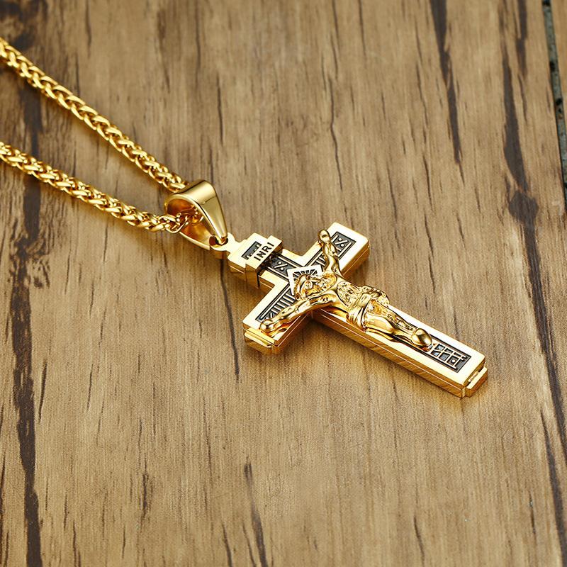 Colar de corrente moderna com cruz de Jesus