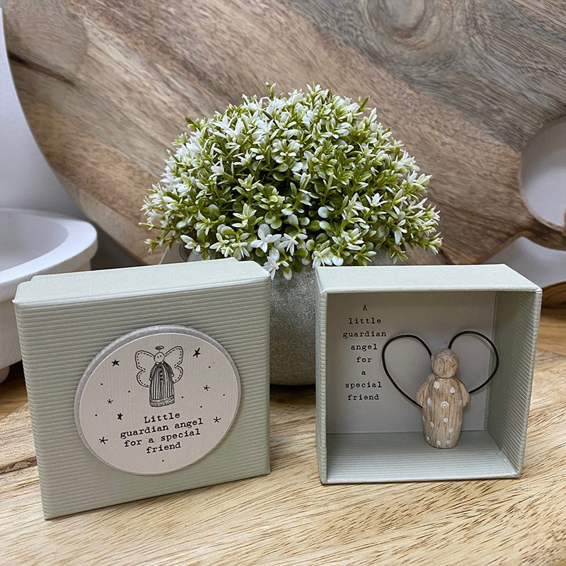 Caixa de oferta Amizade com anjo — Figura decorativa inspiradora para guardar como recordação