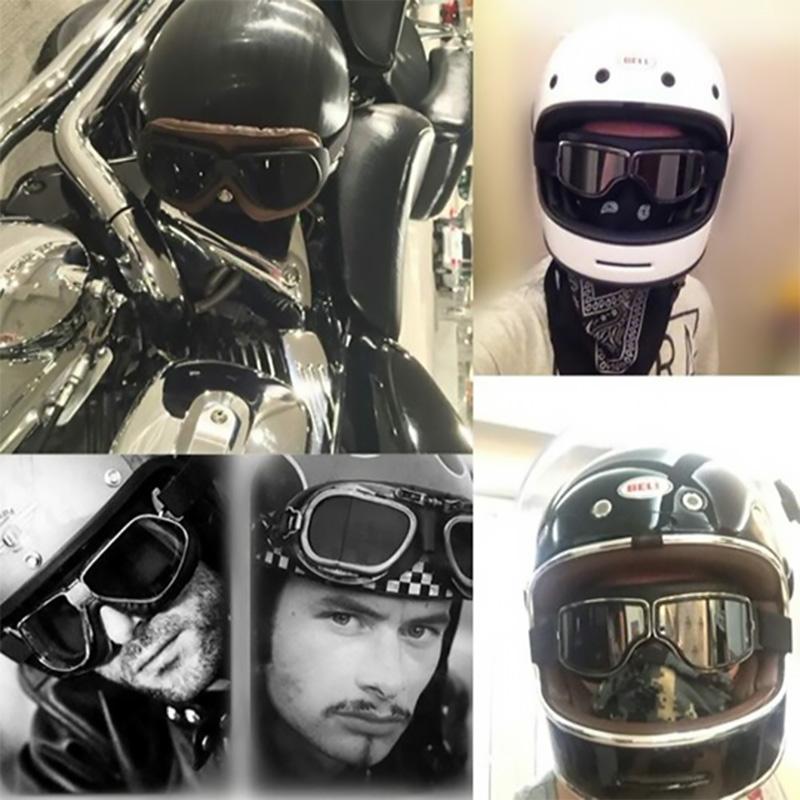 Vintage Windproof Motorcycle Goggles — Riveted Metal Frame, Anti-Fog Vents