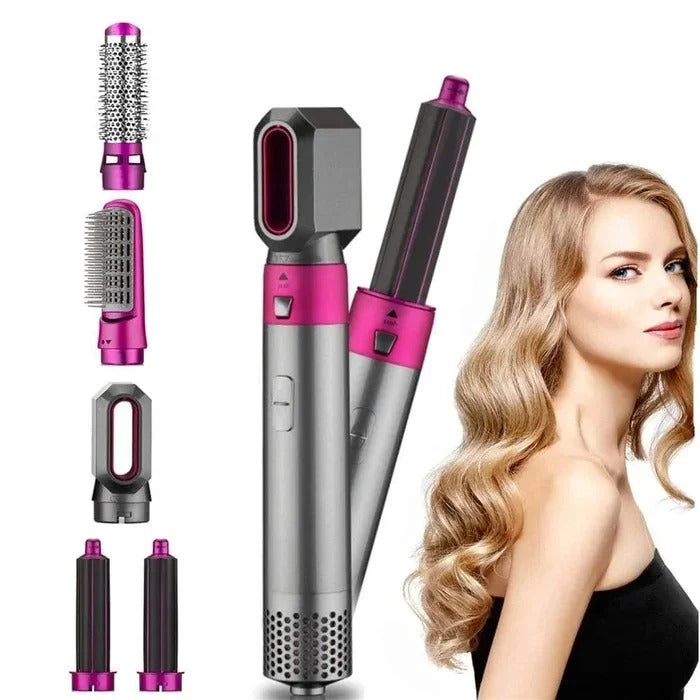 Spazzola asciugacapelli multifunzione FusionStyle — 5 accessori, piega in pochi minuti