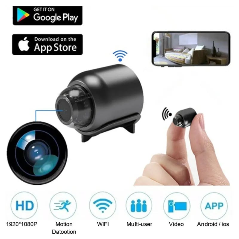 Mini-5G-WLAN-Kamera 1080P HD — 140°-Weitwinkel, Nachtsicht