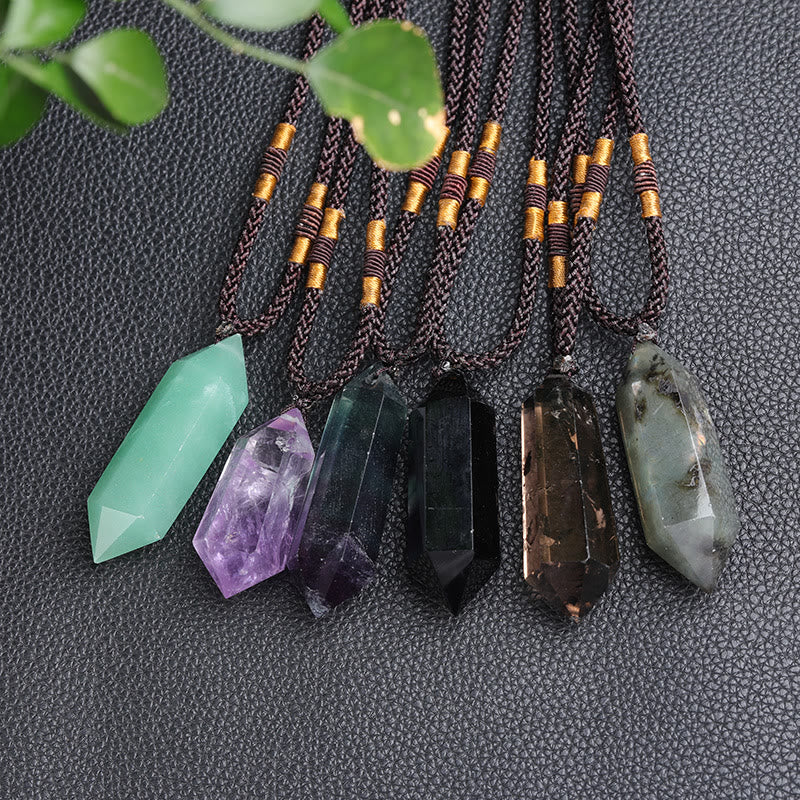 Lyra-hangerketting van natuurlijk amethistkristal - helende edelsteenjuwelen