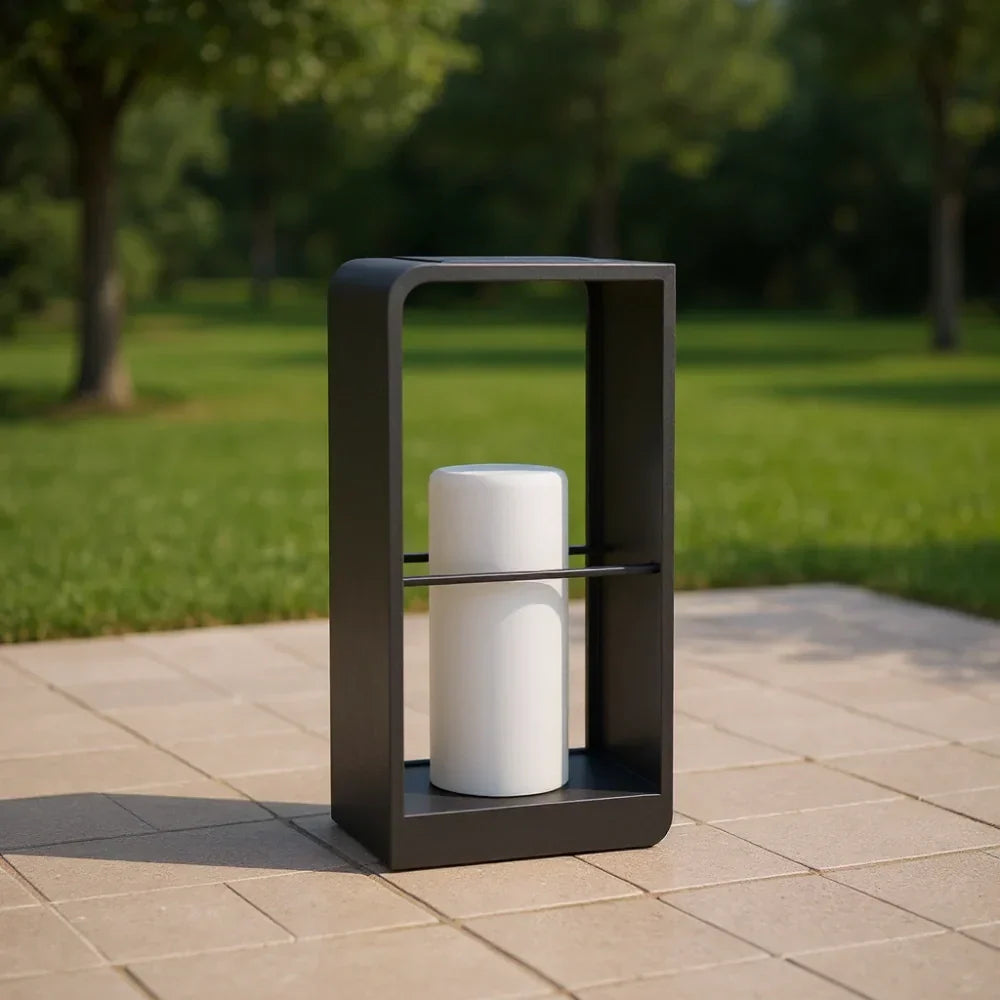 Μοντέρνο μαύρο ηλιακό φωτιστικό κήπου LED για μονοπάτια | boxzora