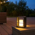 Moderne svart LED-solcellelampe for hagegang | boxzora