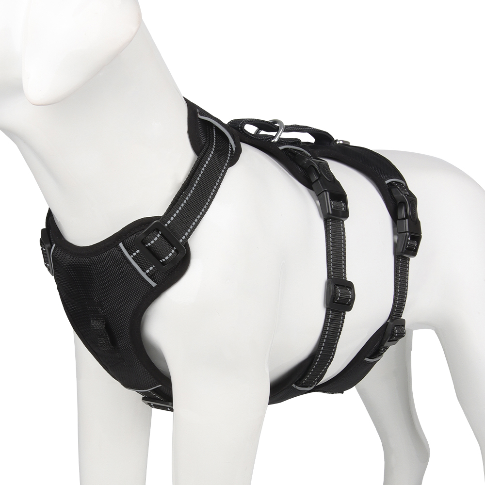 Pettorina riflettente anti-trazione per cani GripGuard — vestibilità comoda e sicura