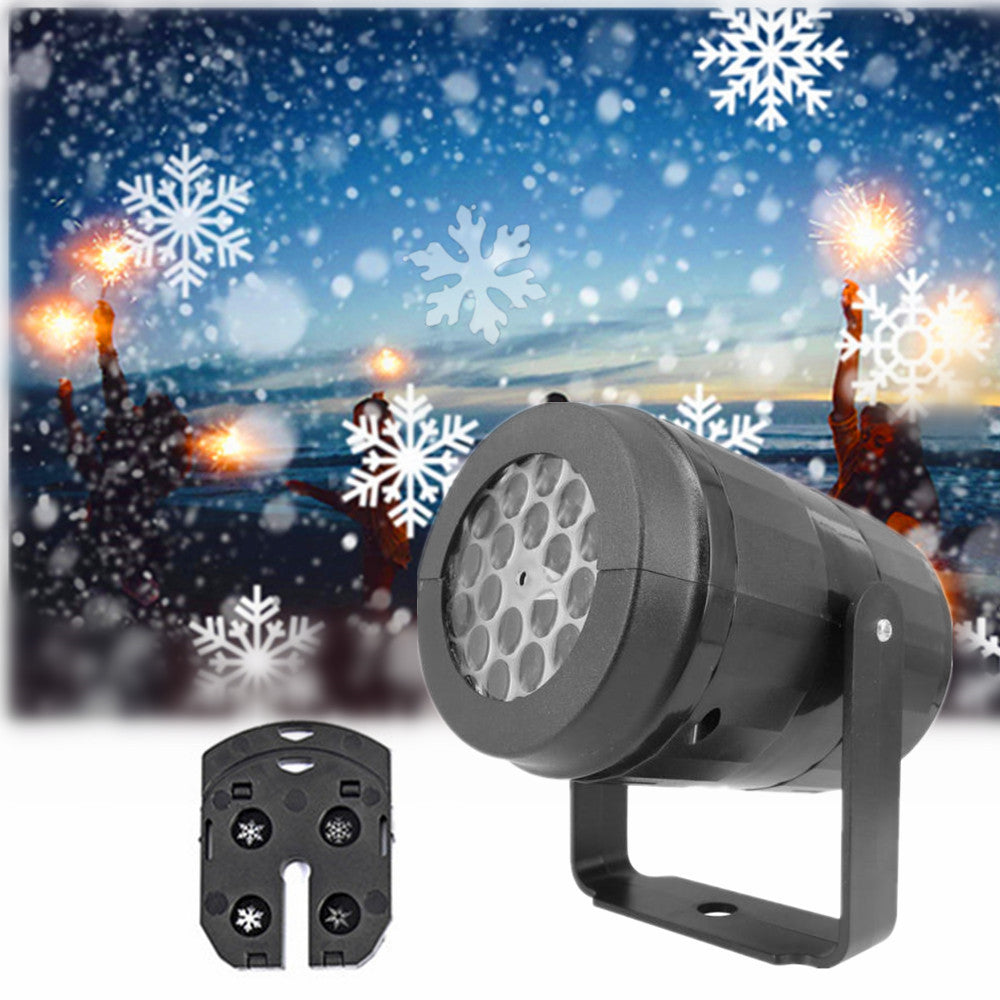 LED-julprojektorlampa med snöflingor – vattentät, 16 mönster