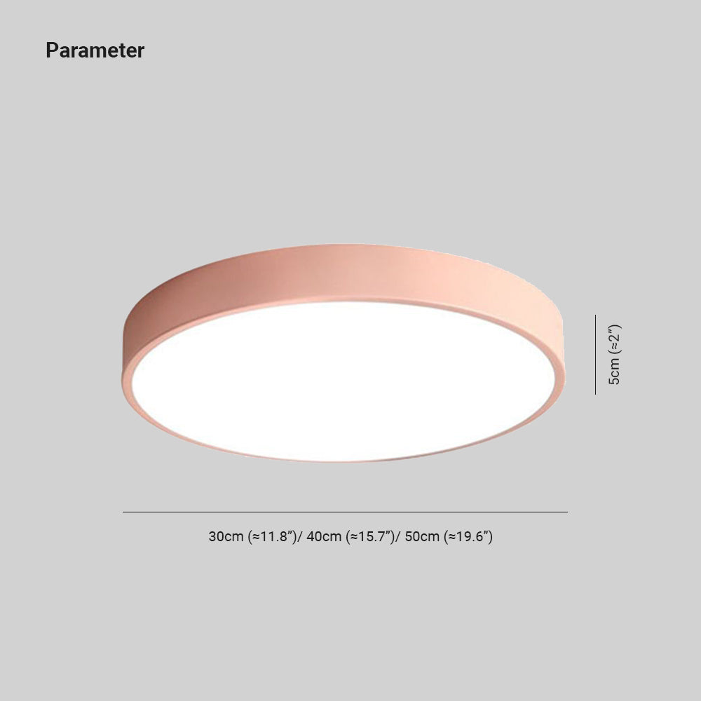 Moderne ronde led-plafondlamp - zachte roze en grijze tinten
