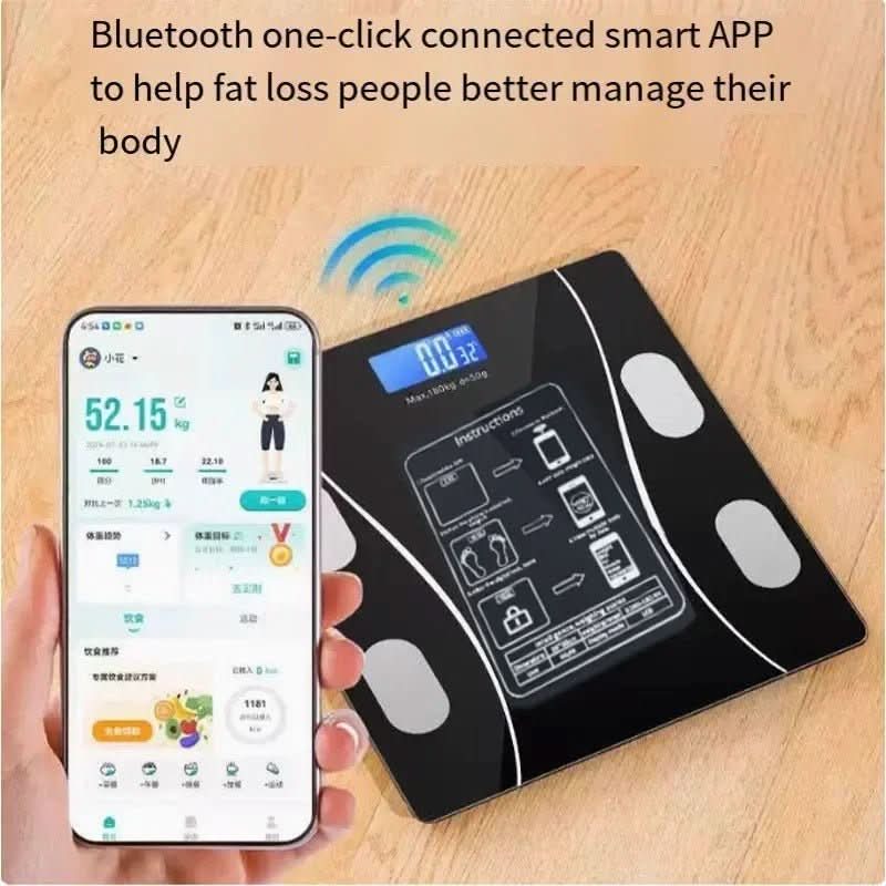 Intelligent kroppsanalysskala ansluten till app