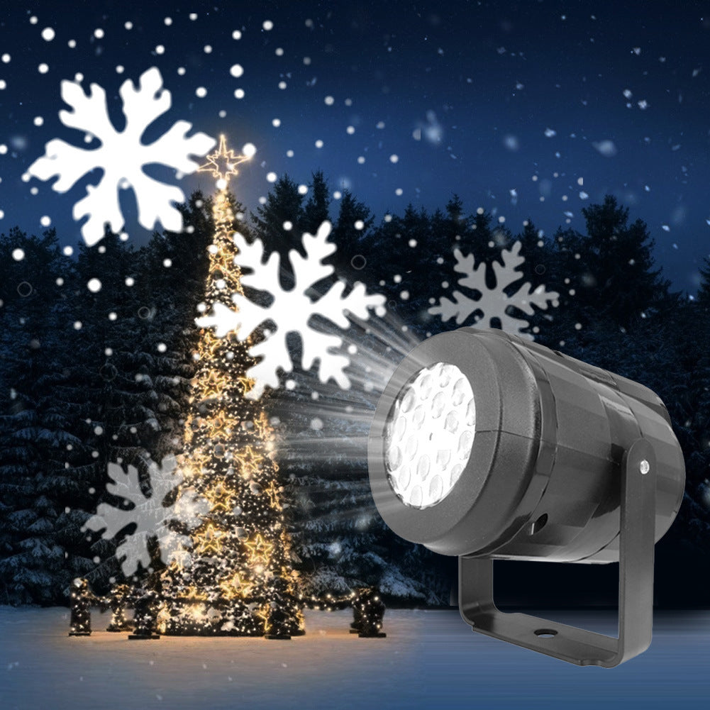 LED-julprojektorlampa med snöflingor – vattentät, 16 mönster
