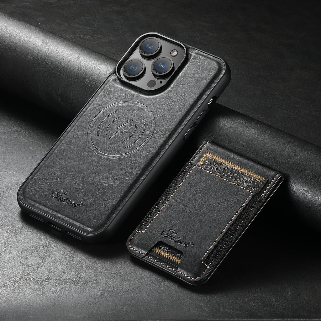 Leren telefoonhoesje — Kaartvak, MagSafe-compatibiliteit, slank ontwerp