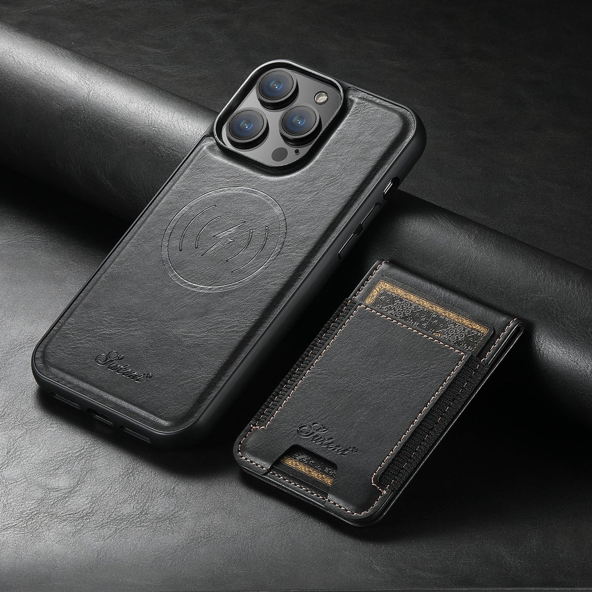 Leren telefoonhoesje — Kaartvak, MagSafe-compatibiliteit, slank ontwerp